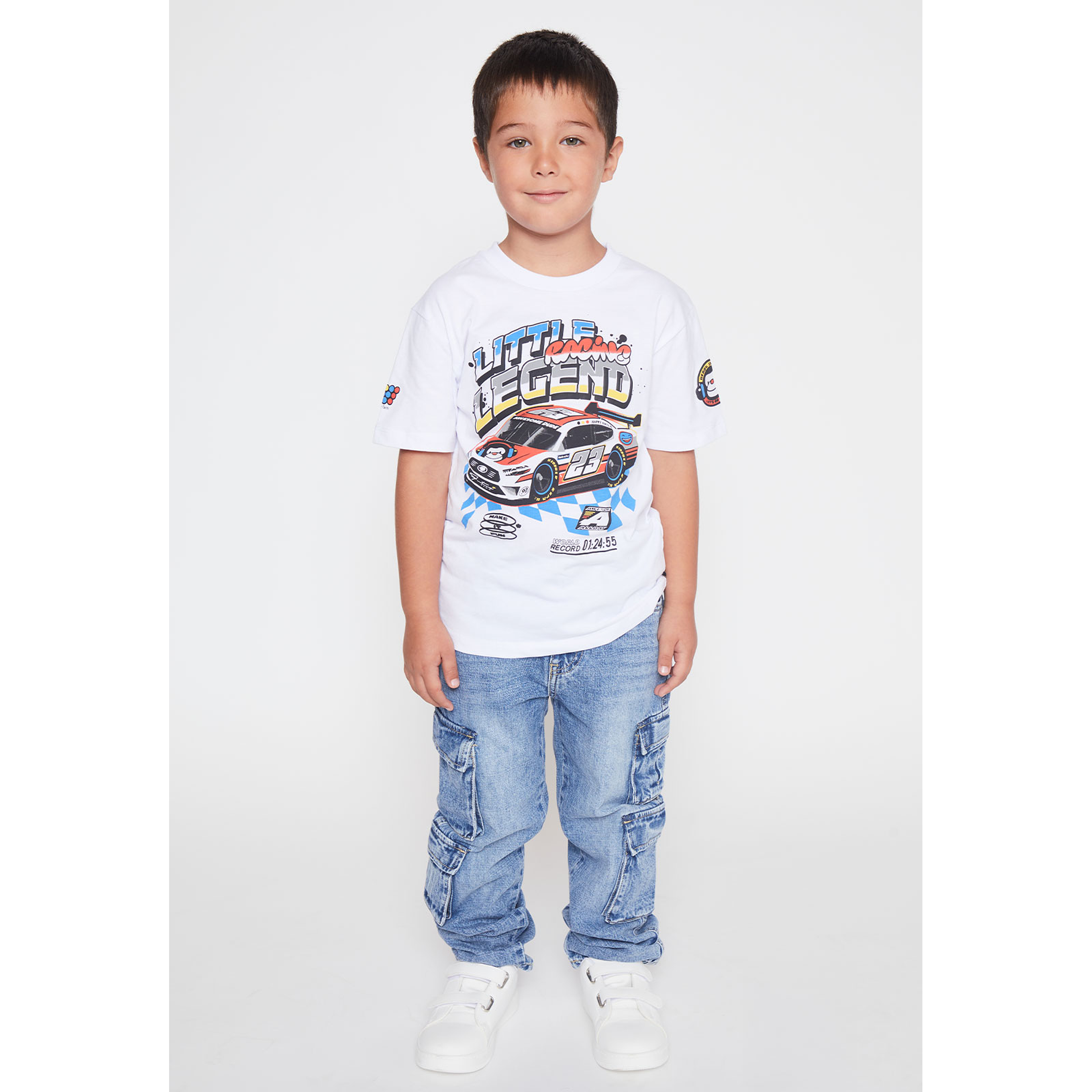 Polera Legend Racing Niño Blanco Familyshop 2
