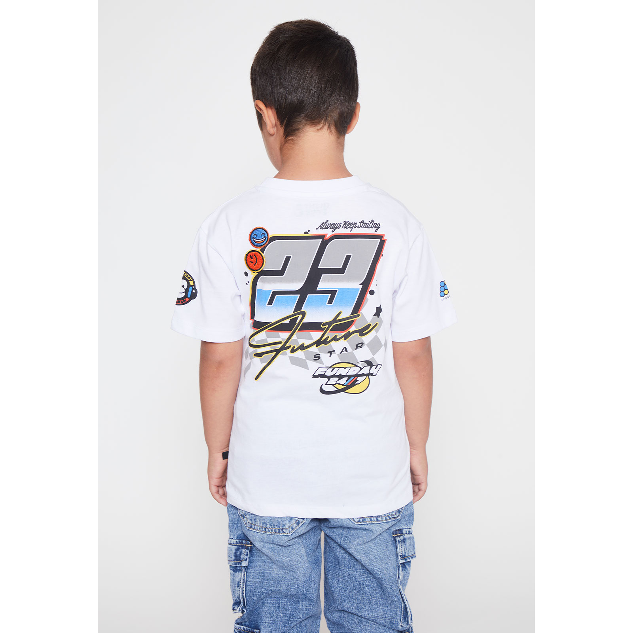 Polera Legend Racing Niño Blanco Familyshop 3
