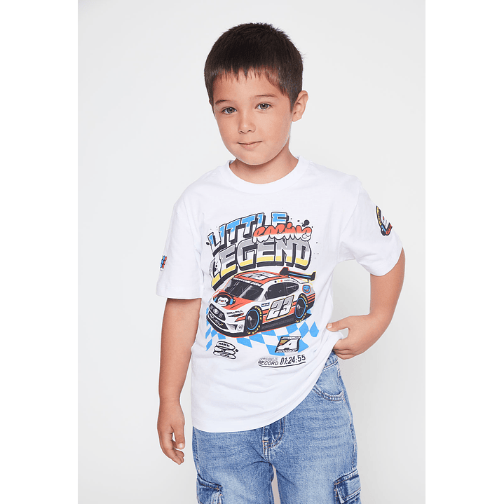 Polera Legend Racing Niño Blanco Familyshop 1
