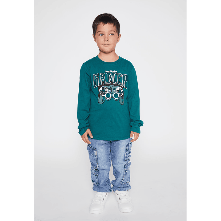 Polera Gamer Niño Verde Familyshop 2