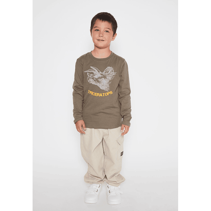 Polera Dino Triceratops Niño Verde Familyshop 2