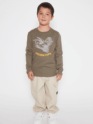 Polera Dino Triceratops Niño Verde Familyshop