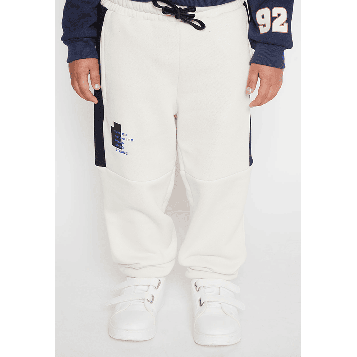 Pantalón Buzo Lateral Niño Crudo Familyshop 1