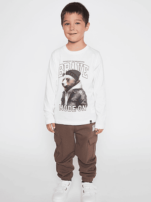 Pantalón Buzo Cargo Niño Café Familyshop