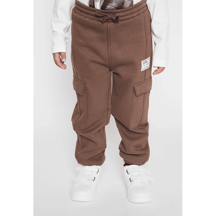 Pantalón Buzo Cargo Niño Café Familyshop 1