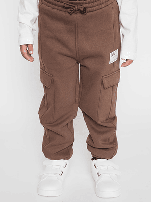 Pantalón Buzo Cargo Niño Café Familyshop