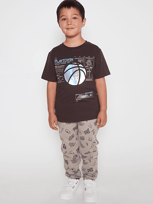 Pantalón Buzo Slay Niño Café Familyshop