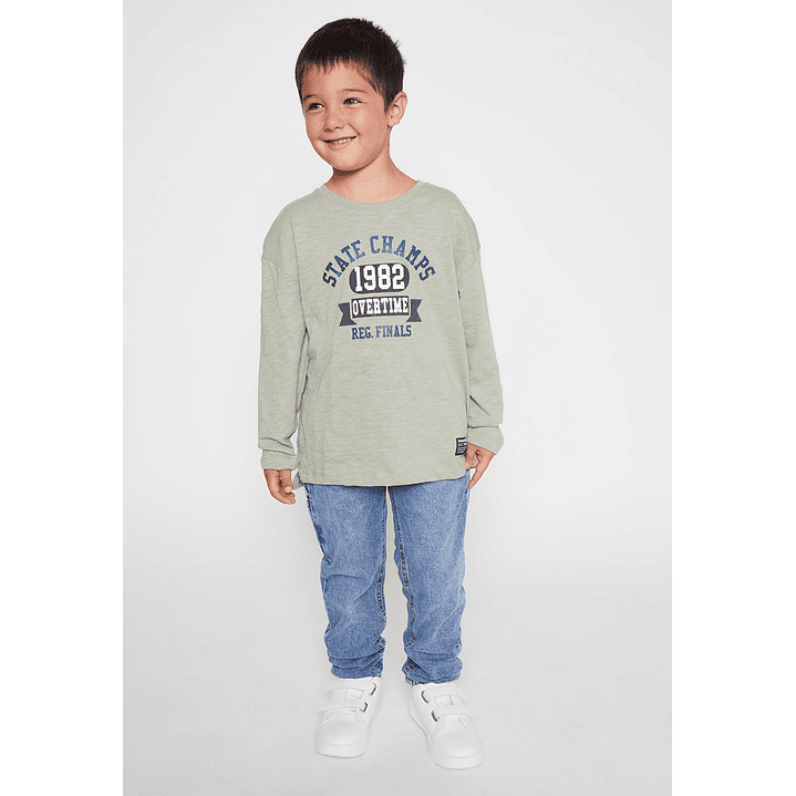 Polera Varsity Niño Verde Familyshop 2