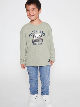 Polera Varsity Niño Verde Familyshop