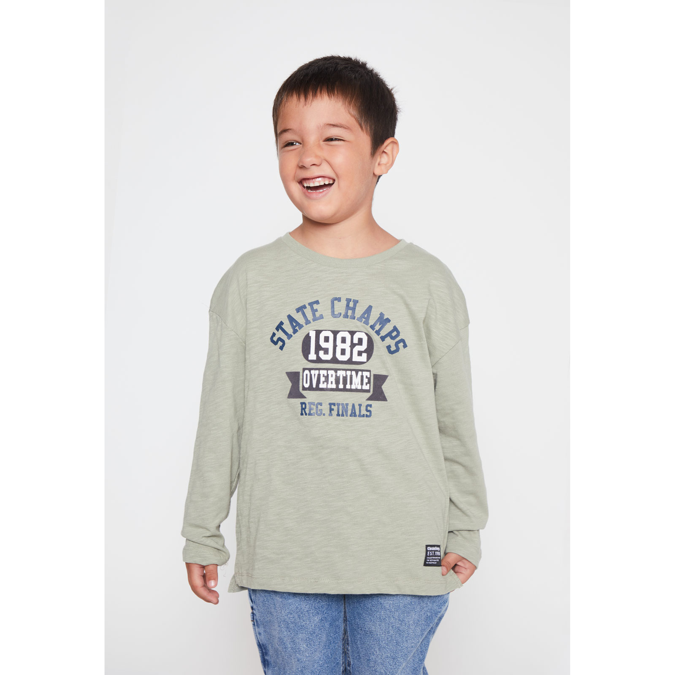 Polera Varsity Niño Verde Familyshop 1