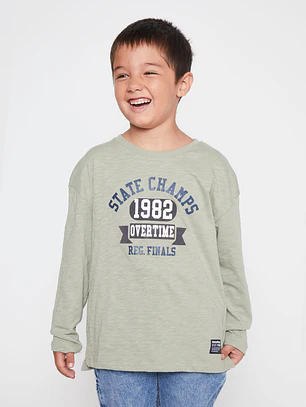 Polera Varsity Niño Verde Familyshop