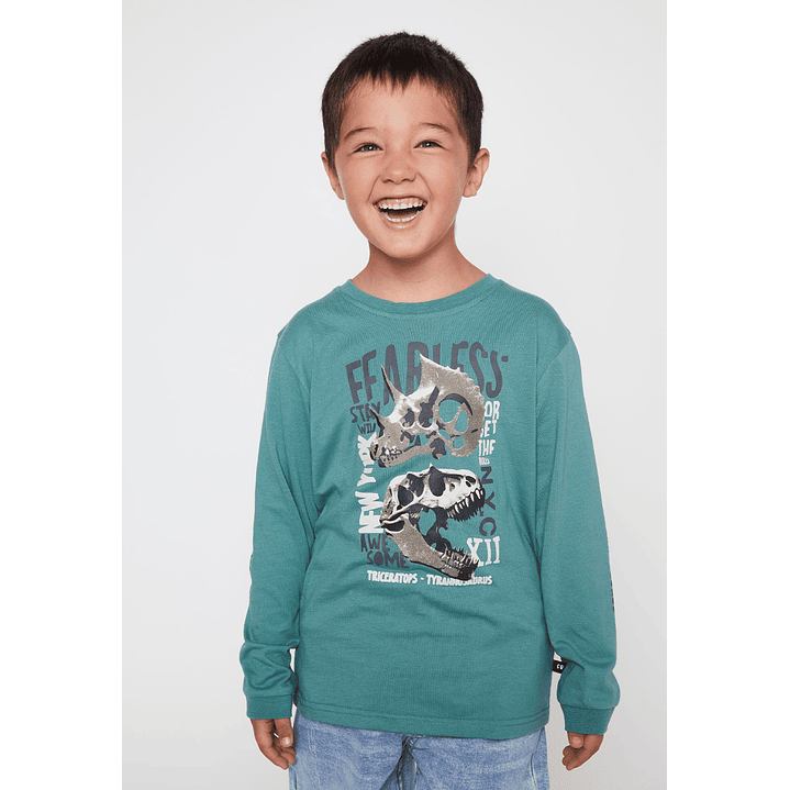 Polera Dino Niño Verde Familyshop 1
