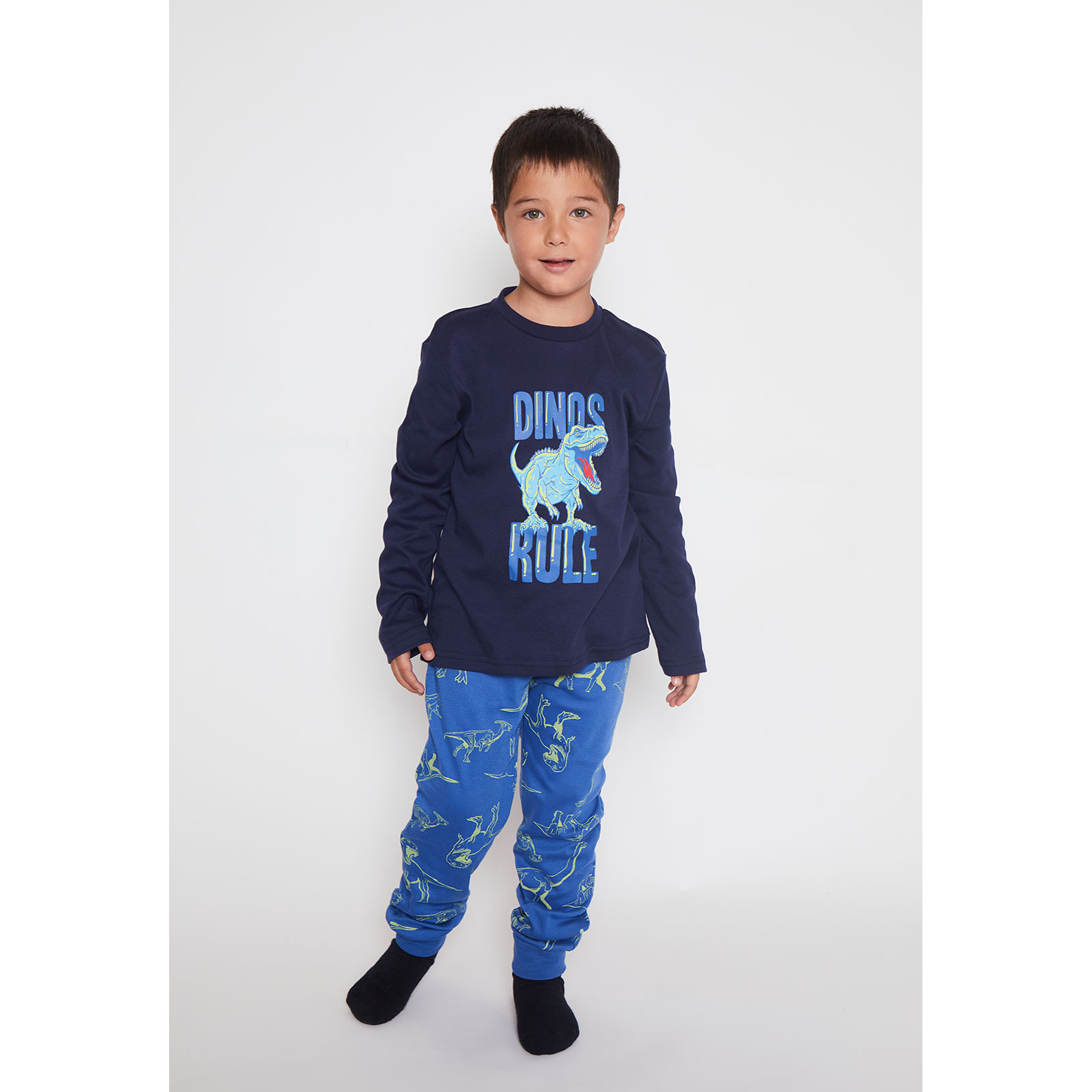 Pijama Jersey Dino Niño Azul Familyshop 1