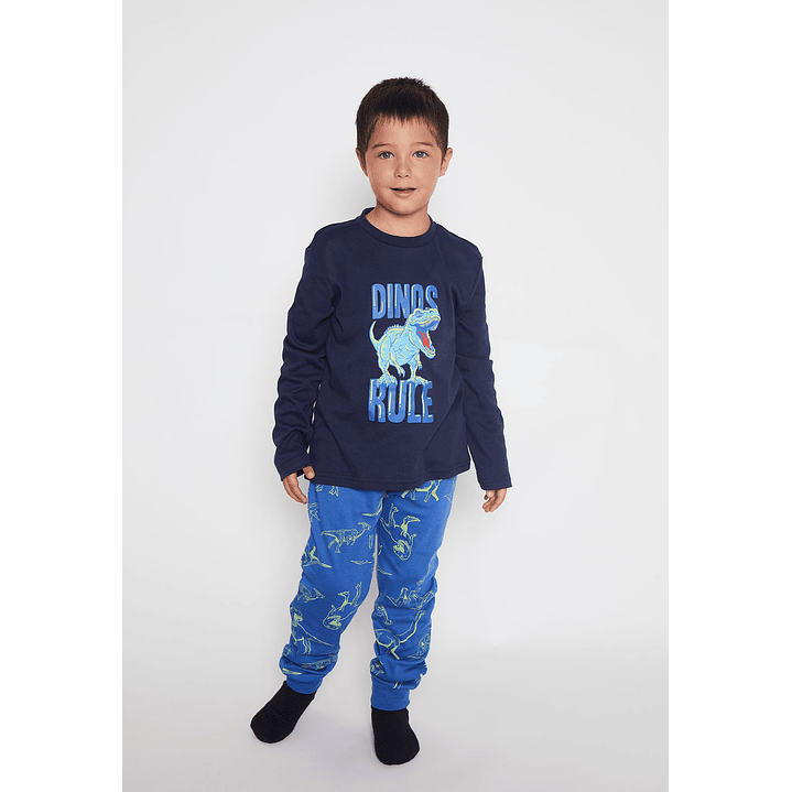 Pijama Jersey Dino Niño Azul Familyshop 1