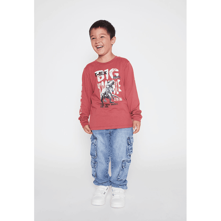 Polera Dino Niño Rojo Familyshop 2