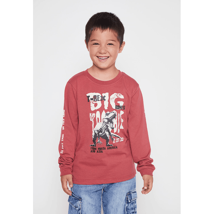 Polera Dino Niño Rojo Familyshop 1