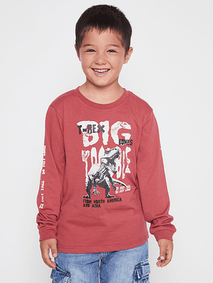 Polera Dino Niño Rojo Familyshop