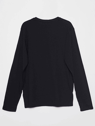 Polera Basic College Hombre Negro Familyshop