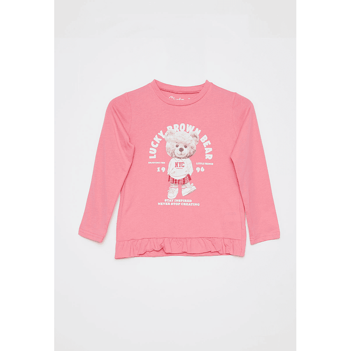 Polera Animalitos Niña Rosado Familyshop 1