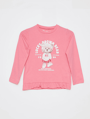 Polera Animalitos Niña Rosado Familyshop