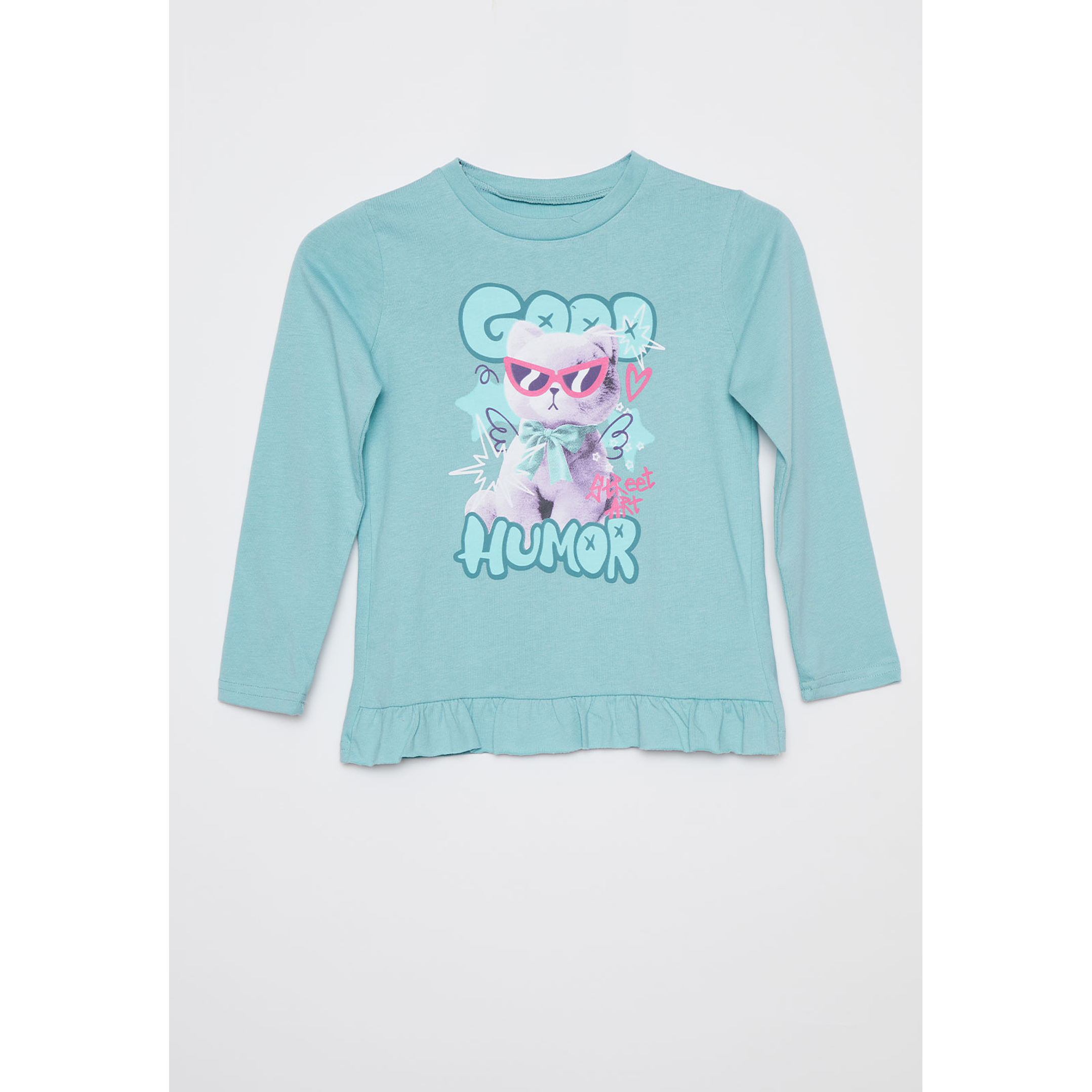 Polera Animalitos Niña Turquesa Familyshop 1