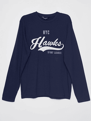 Polera Basic Hombre Azul Familyshop