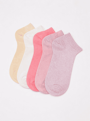 Calcetín Pack 5 Liso Mujer Blanco Familyshop