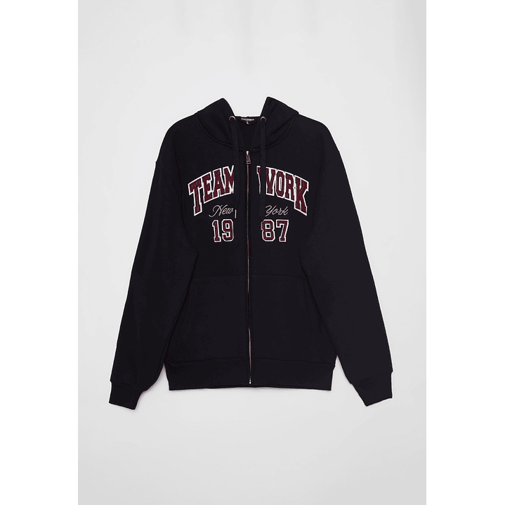 Polerón College Hombre Negro Familyshop 1