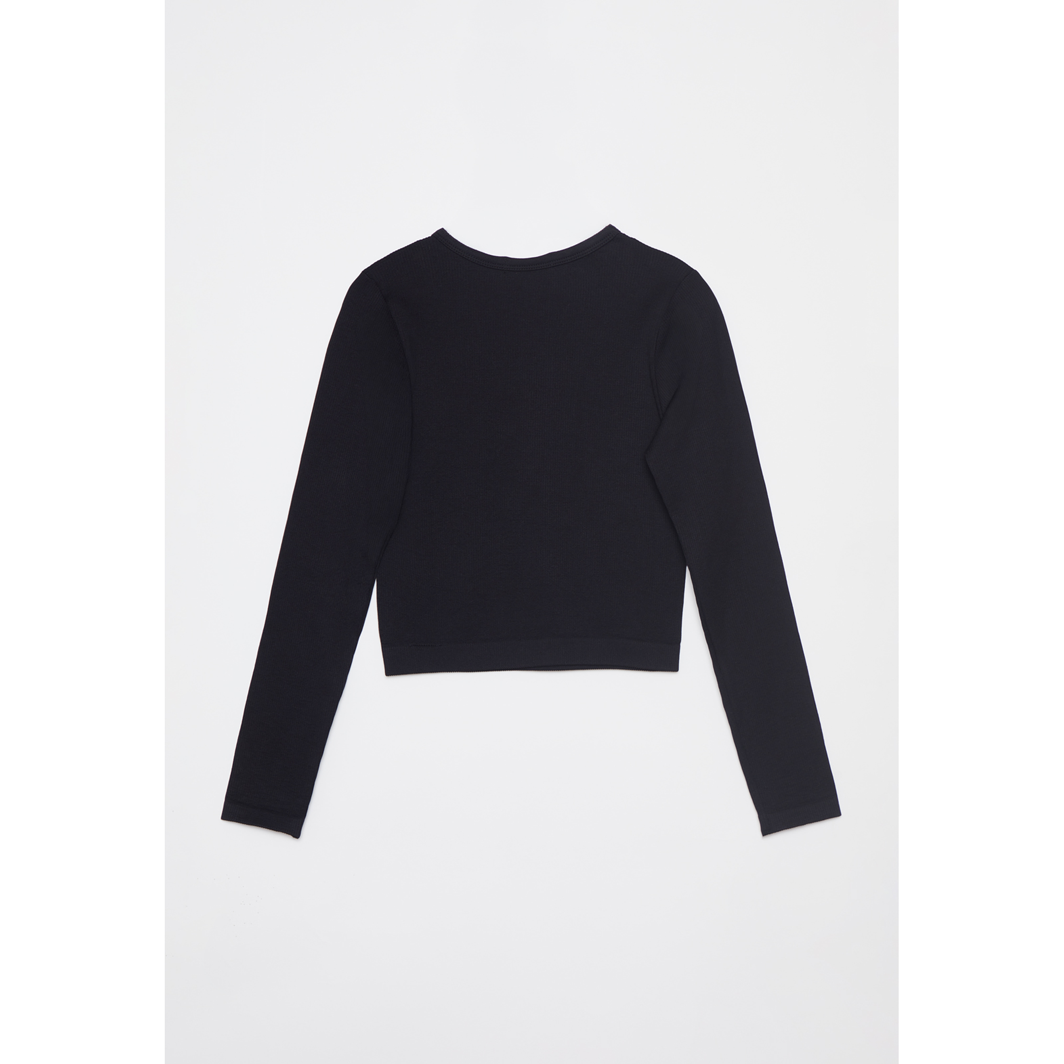 Polera SeamLess Crop Mujer Negro Familyshop 2