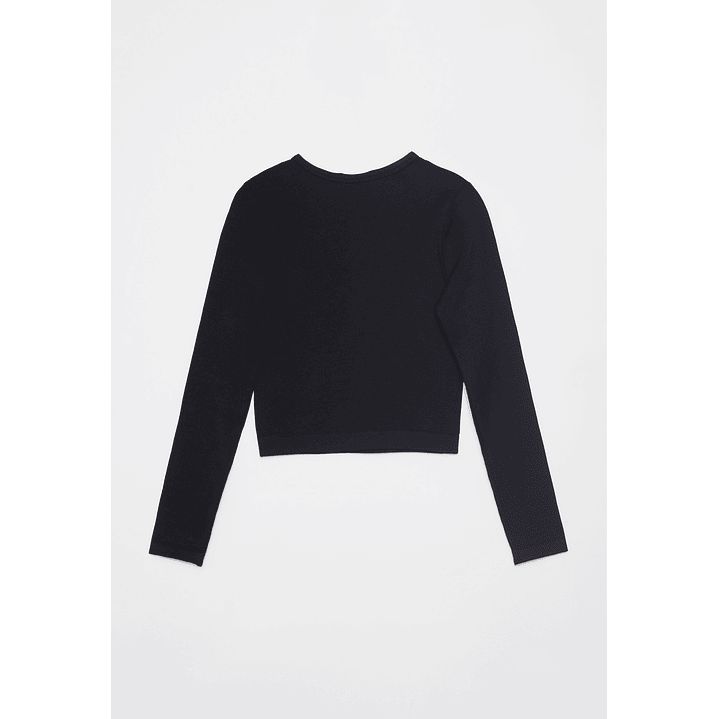 Polera SeamLess Crop Mujer Negro Familyshop 2