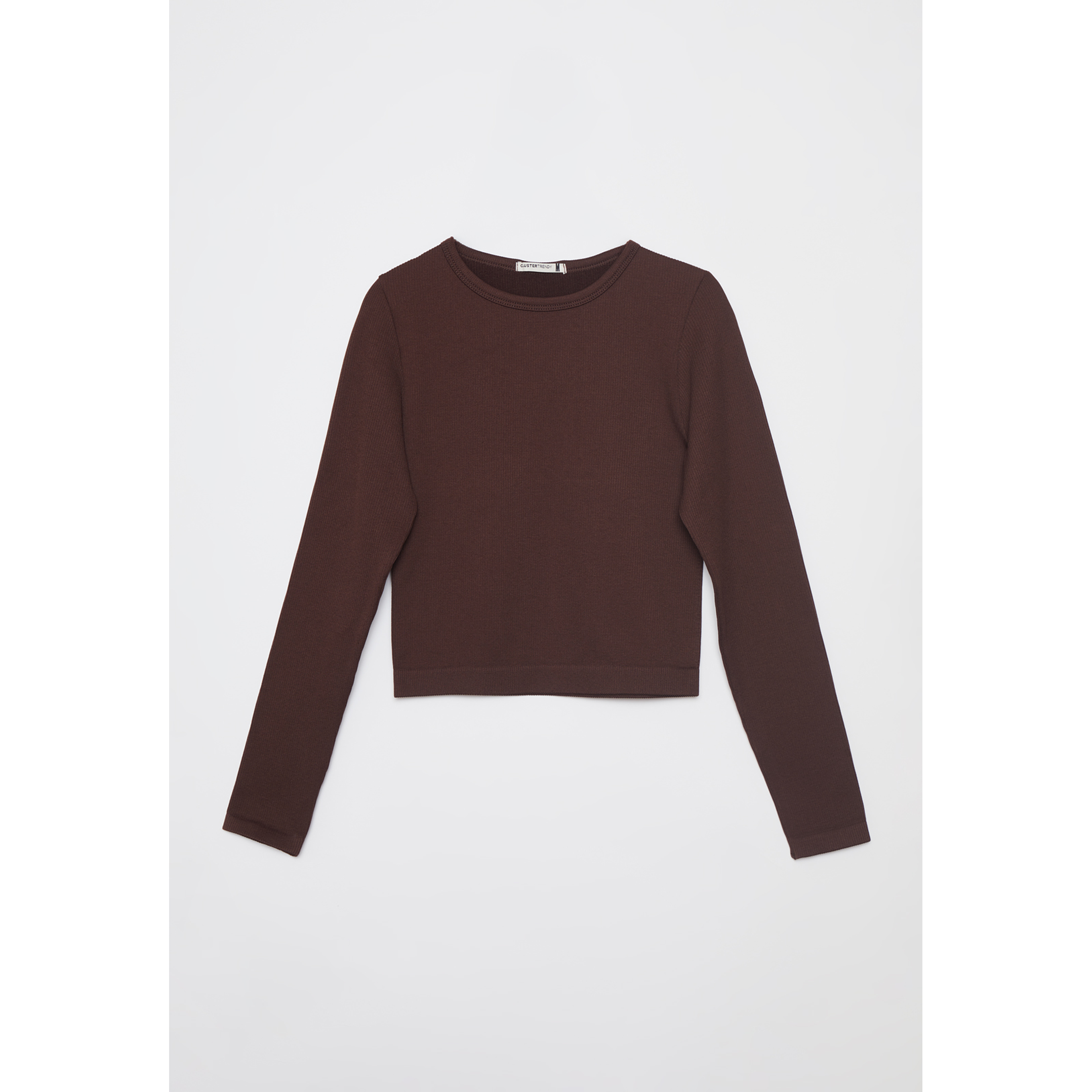 Polera SeamLess Crop Mujer Café Familyshop 1