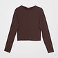 Polera SeamLess Crop Mujer Café Familyshop - Miniatura 1