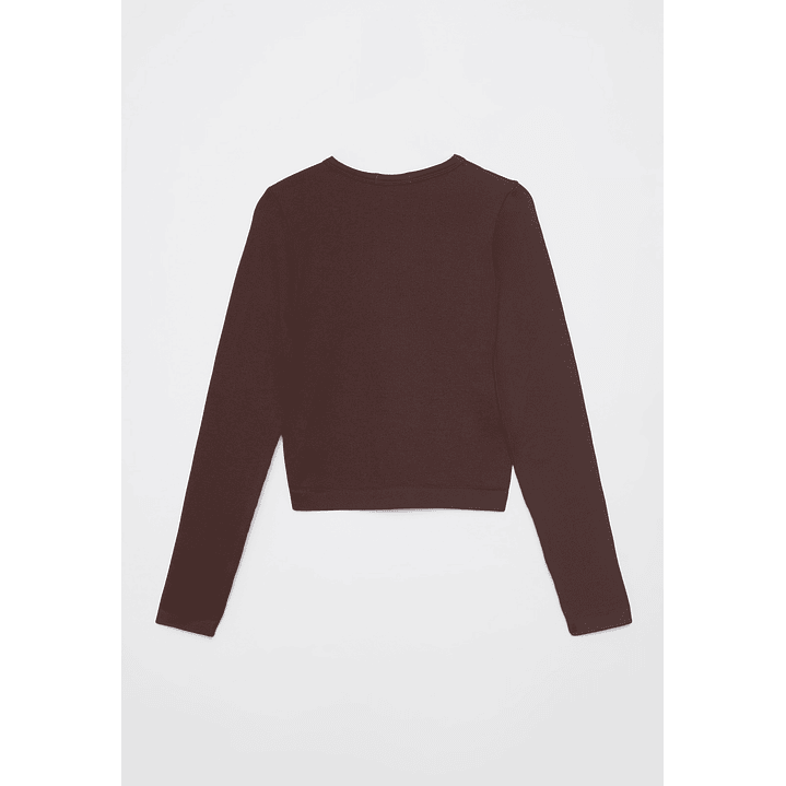 Polera SeamLess Crop Mujer Café Familyshop 2