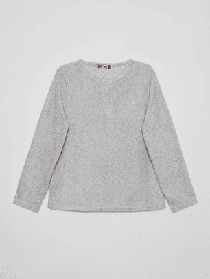 Pijama Polar Bas Mujer Gris Familyshop