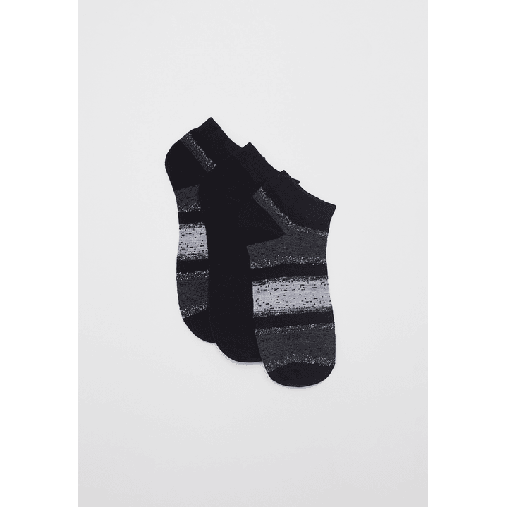 Calcetín Tripack Corto Hombre Negro Familyshop 1