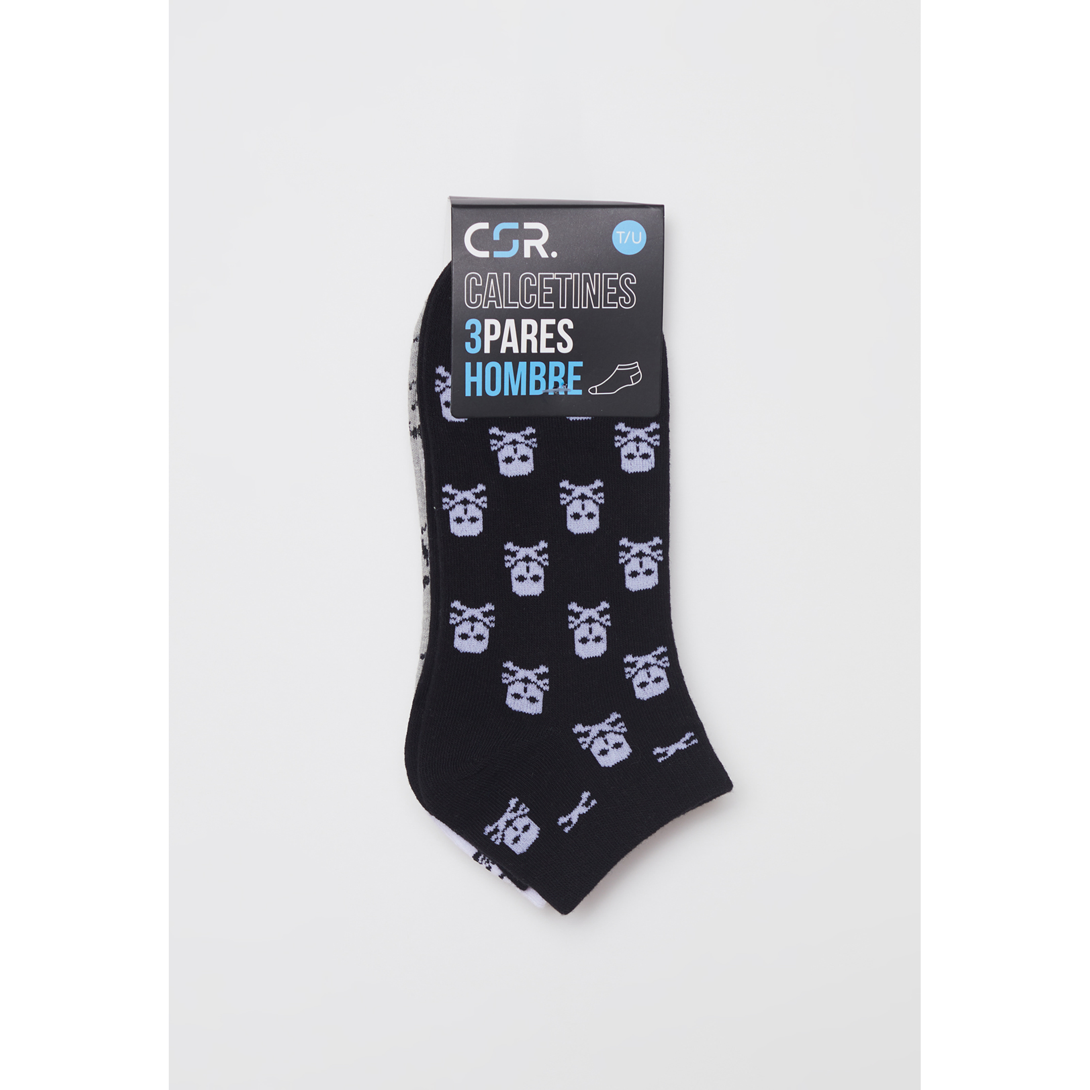 Calcetín Tripack Corto Hombre Gris Familyshop 2