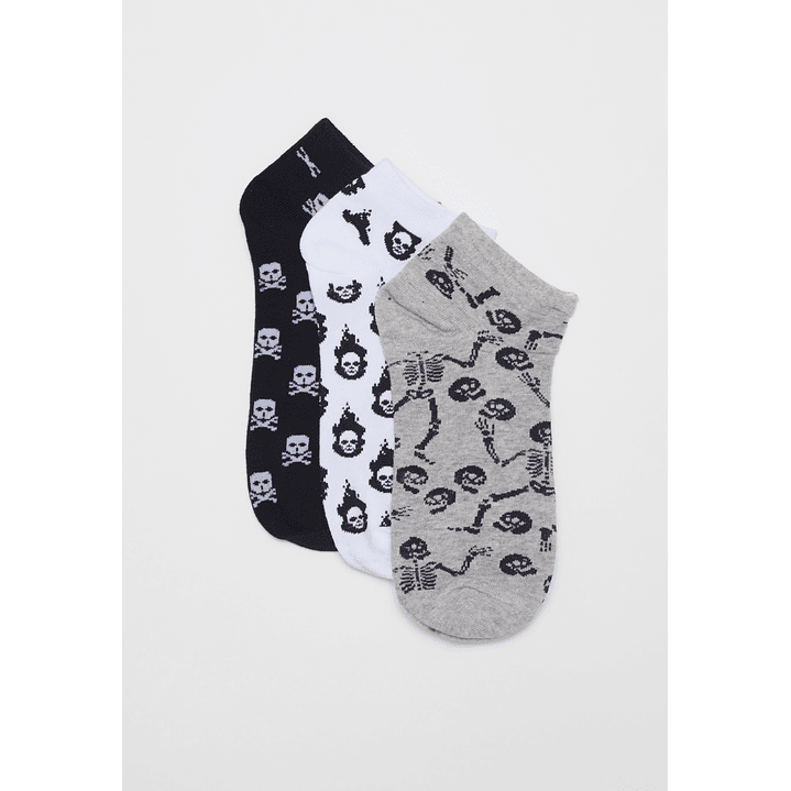 Calcetín Tripack Corto Hombre Gris Familyshop 1