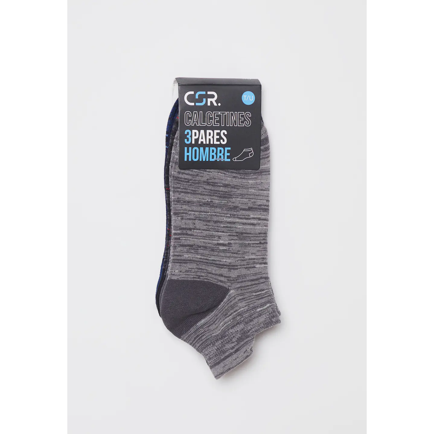 Calcetín Tripack Corto Hombre Negro Familyshop 2