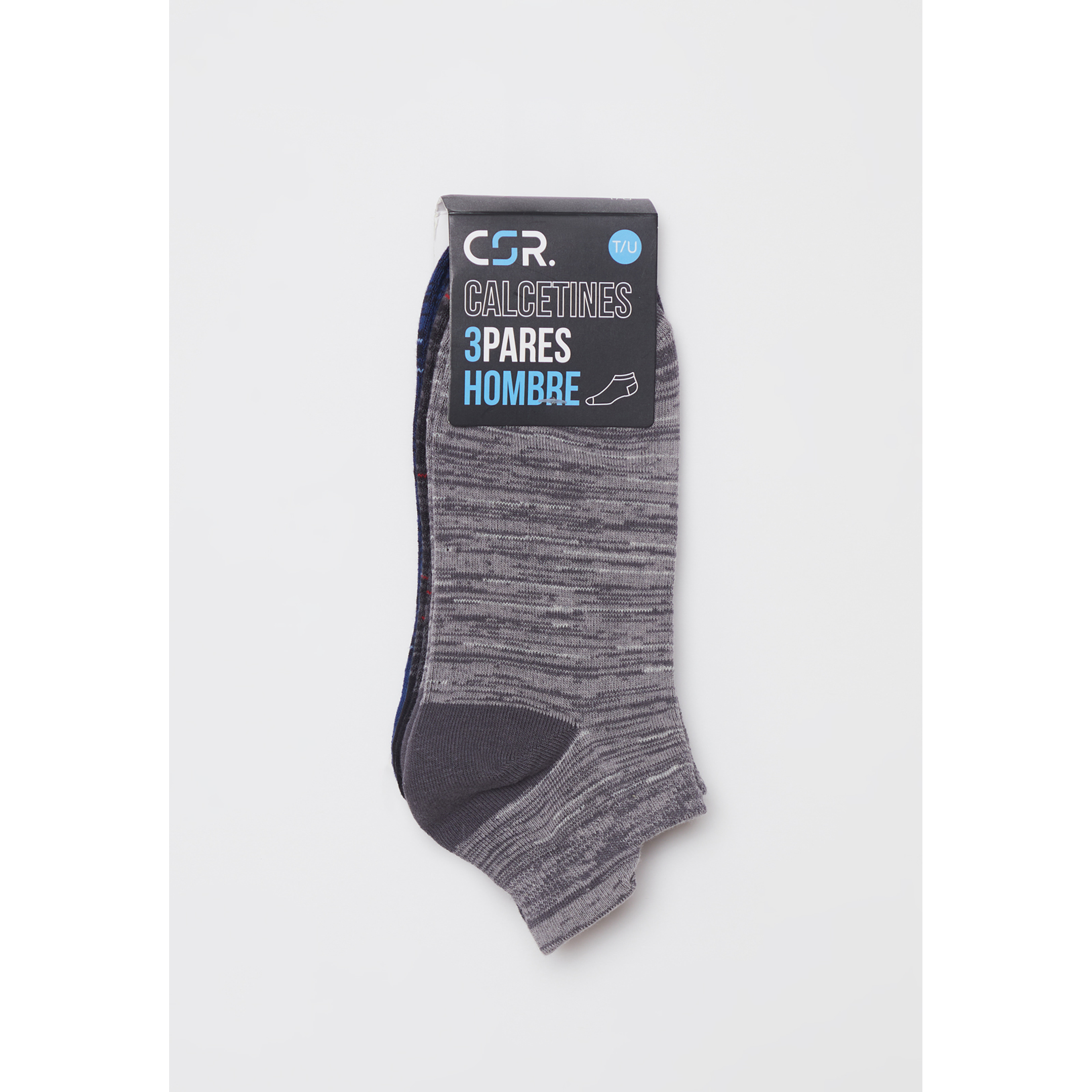 Calcetín Tripack Corto Hombre Negro Familyshop 2