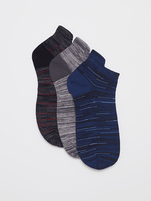 Calcetín Tripack Corto Hombre Negro Familyshop