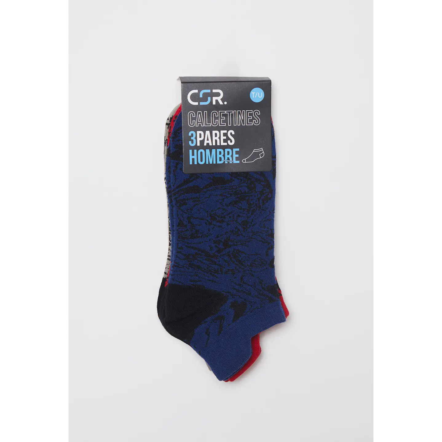 Calcetín Tripack Corto Hombre Rojo Familyshop 2