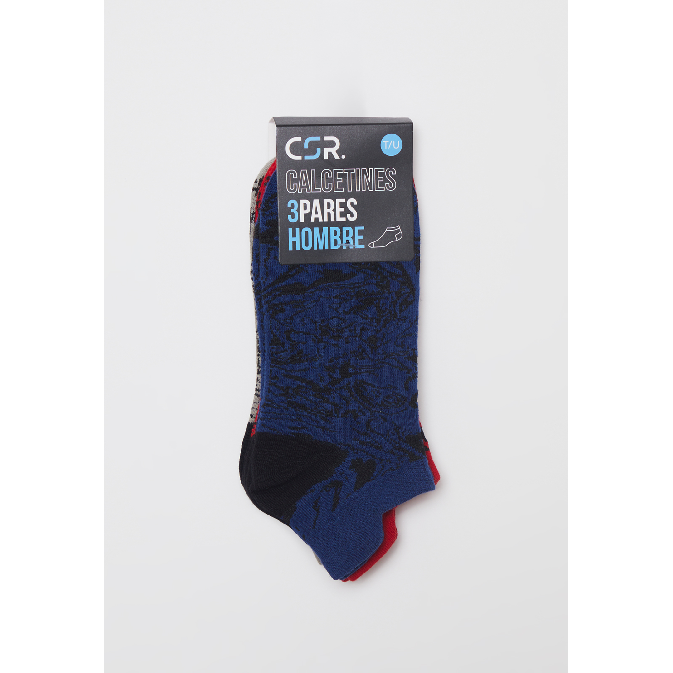 Calcetín Tripack Corto Hombre Rojo Familyshop 2