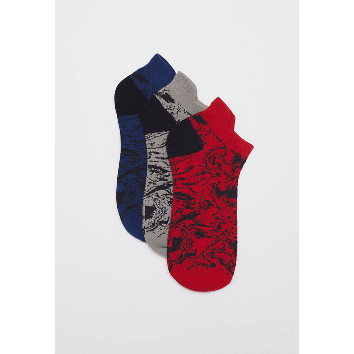 Calcetín Tripack Corto Hombre Rojo Familyshop 1