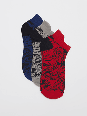 Calcetín Tripack Corto Hombre Rojo Familyshop