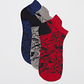 Calcetín Tripack Corto Hombre Rojo Familyshop - Miniatura 1