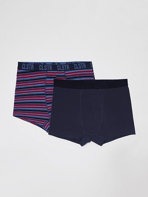 Boxer Bipack Liso Hombre Azul Familyshop