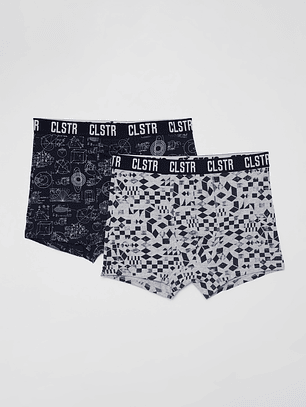 Boxer Bipack Hombre Negro Familyshop