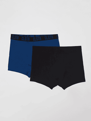 Boxer Bipack Liso Medio Hombre Azul Familyshop
