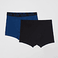 Boxer Bipack Liso Medio Hombre Azul Familyshop - Miniatura 1