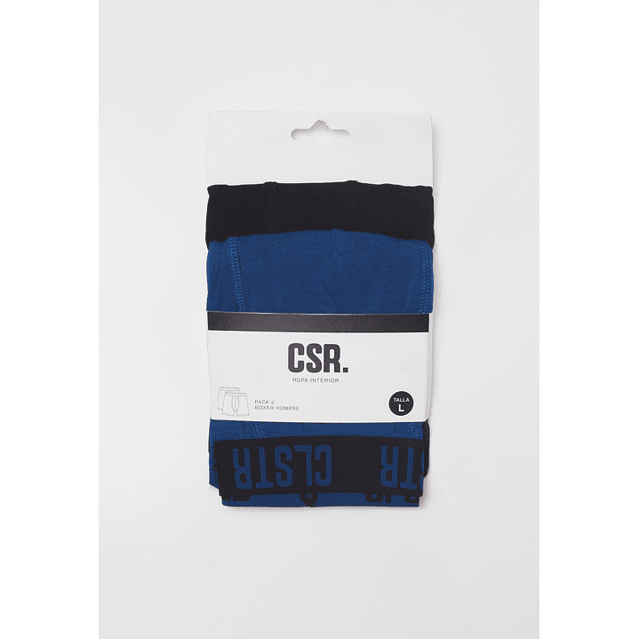 Boxer Bipack Liso Medio Hombre Azul Familyshop 2
